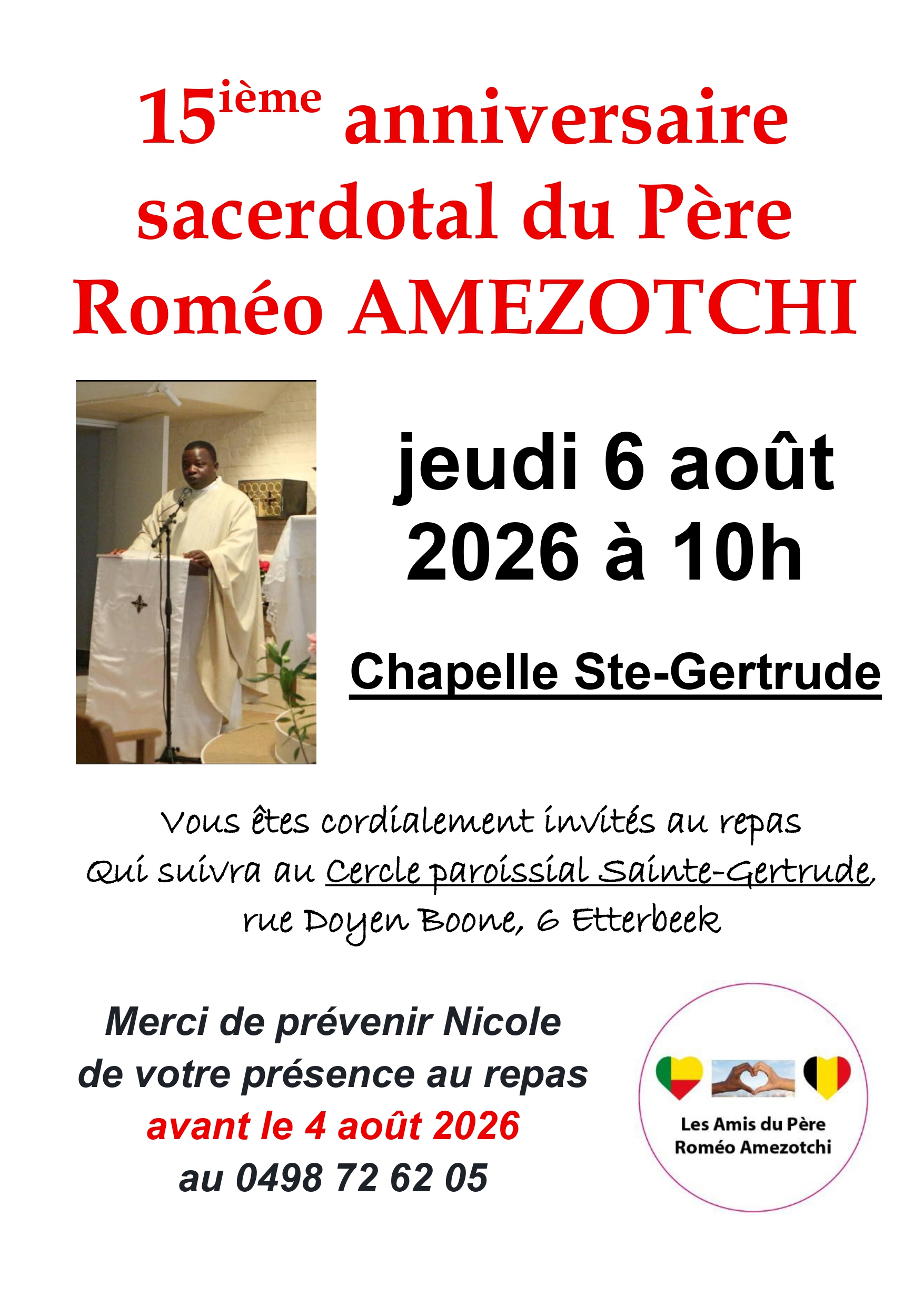 Père Roméo Amezotchi 15 ans de sacerdoce